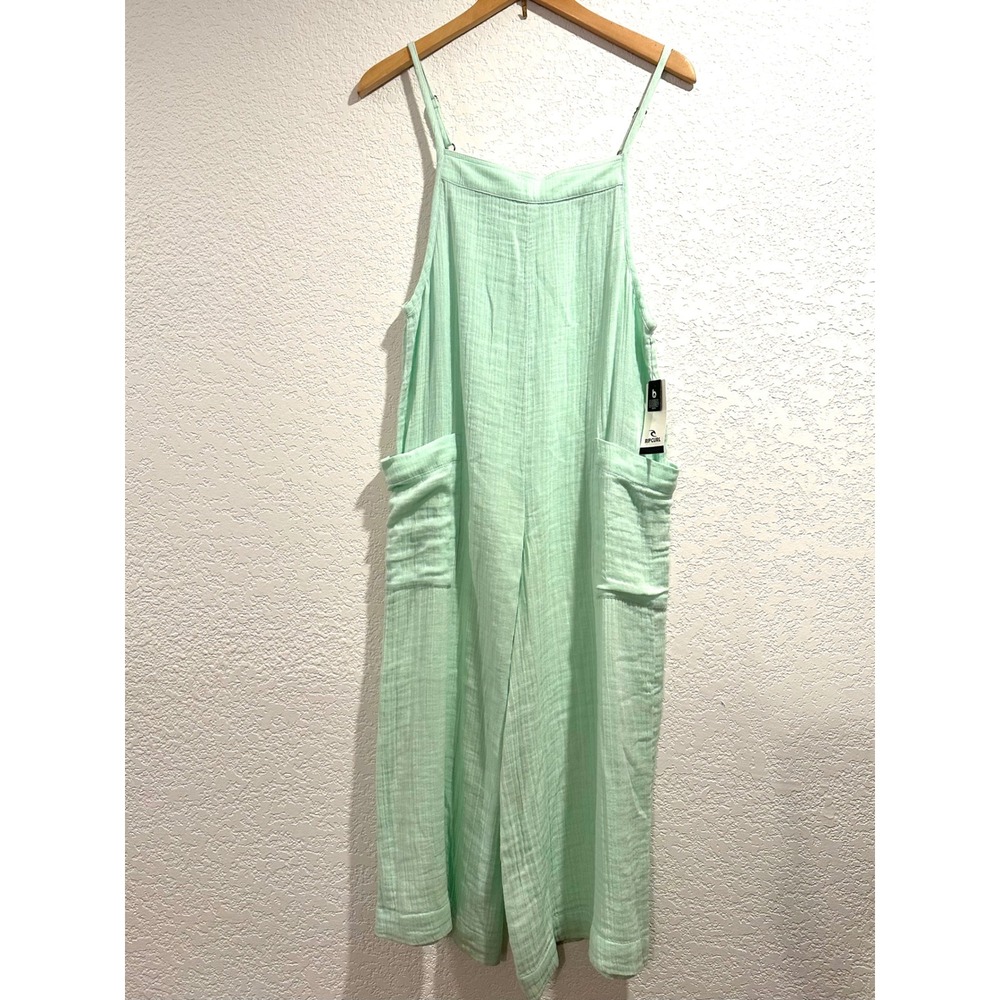 Rip Curl Premium Surf Jumpsuit Aqua Cotton Gauze Wide Leg NWT Beach